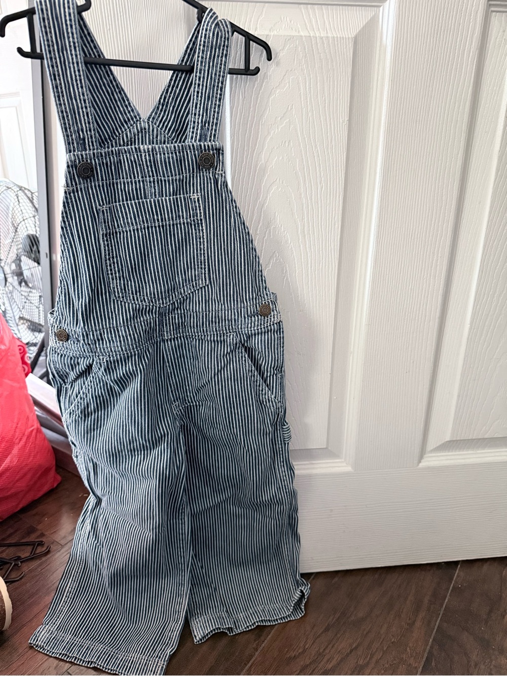 GAP Striped Navy and White Denim Overalls